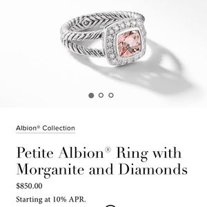 COPY - Petite Albion Ring with Morganite and Diam…